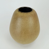 Vase en poterie de studio allemande Rolf Weber 60s-70s, glaçure brute jaune brun ocre