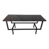 1950s metal and glass coffee table