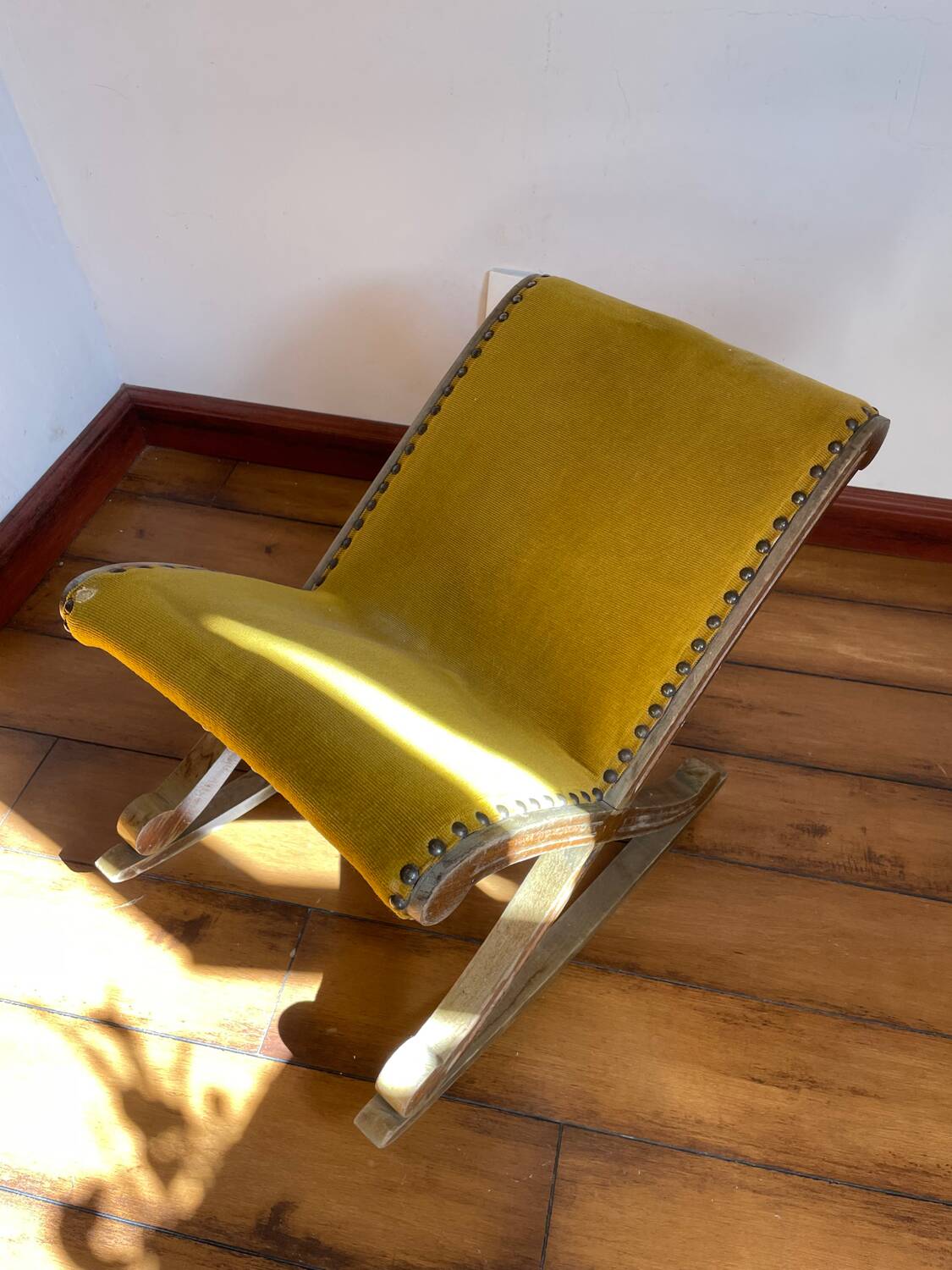 Mustard Velvet Rocking Footrest