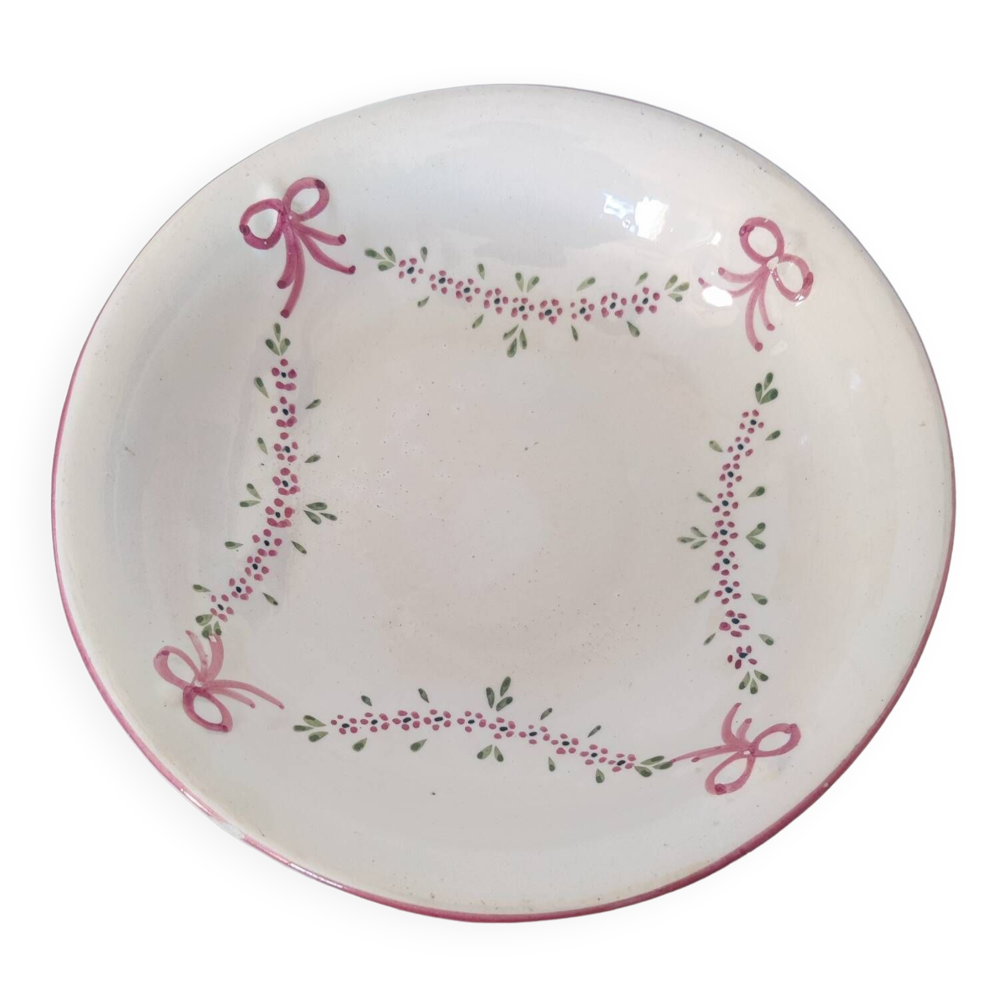 Saladier plat creux romantique vintage