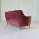 "Samsas" canapé in rare velvet by Carl Malmsten from the mid-century, Sweden, 1960s.