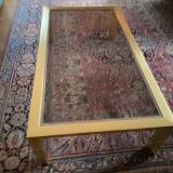 Vintage XXL coffee table (130cm) - Brass & Glass - 1970s