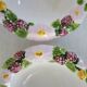 6 plates + 2 bowls Barbotine fruit decor vintage