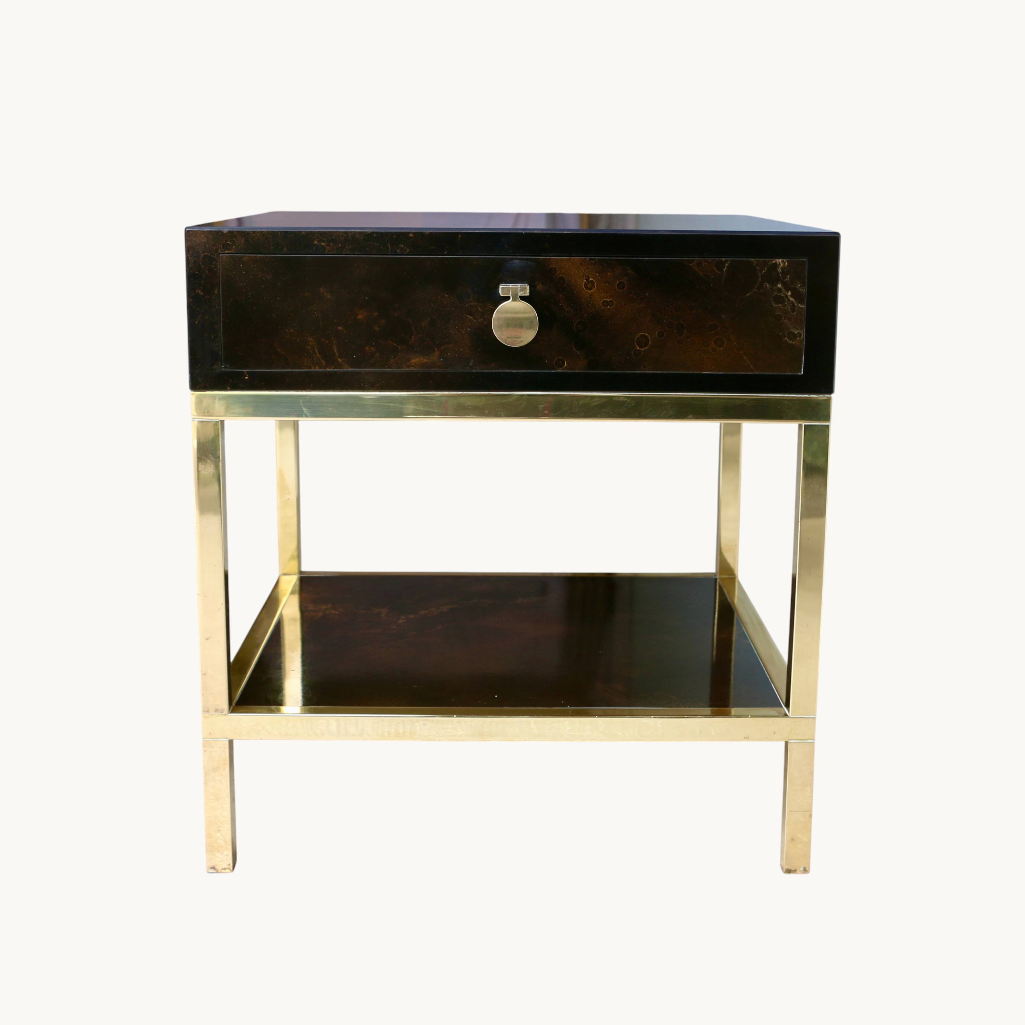 A pair of side tables by guy lefevre for jansen. france 70s.