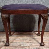 Tabouret de piano Anglais de style Louis XV en acajou de forme haricot