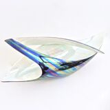 Vintage White and Iridescent Ceramic Bowl or Centerpiece n 6768 by Lusso, Italy