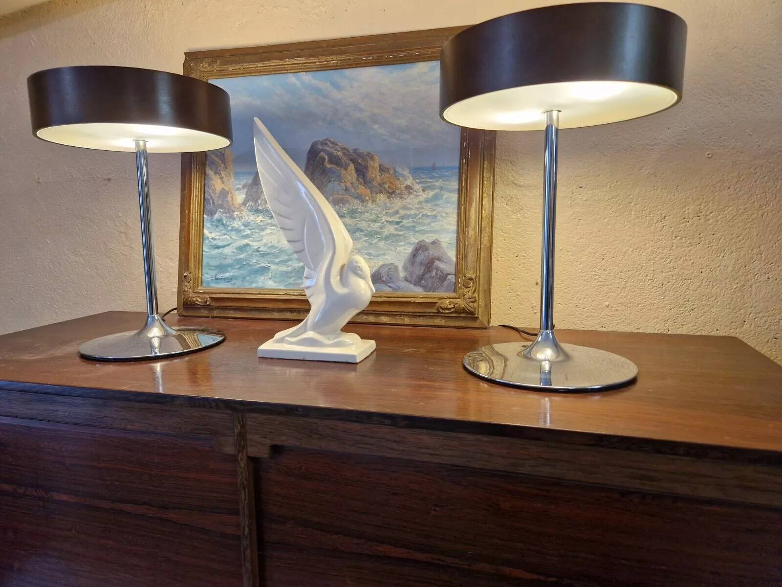 Pair of Vintage Italian Malibu Lamps 1980s