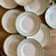Set of 12 white, mint and gold soup plates, Mosèle de Luné model