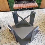 Table basse art déco en bois et verre