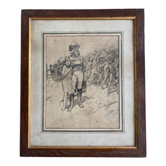 Lithograph Alphonse Willette "Valmy"