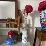 Old blue earthenware jewelry box