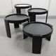 Tables gigognes noires par Gianfranco Frattini pour Cassina