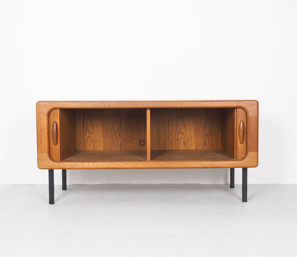 Low teak sideboard with tambour doors by Dyrlund, 1960's
