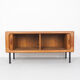 Low teak sideboard with tambour doors by Dyrlund, 1960's