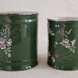 2 stoneware spice jars