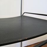 Pair of perforated metal steel chairs from the 80s