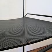 Paire de chaises acier métal perforé design années 80