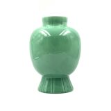 Paul Millet, Art Deco green ceramic vase, Sevres France 1930s