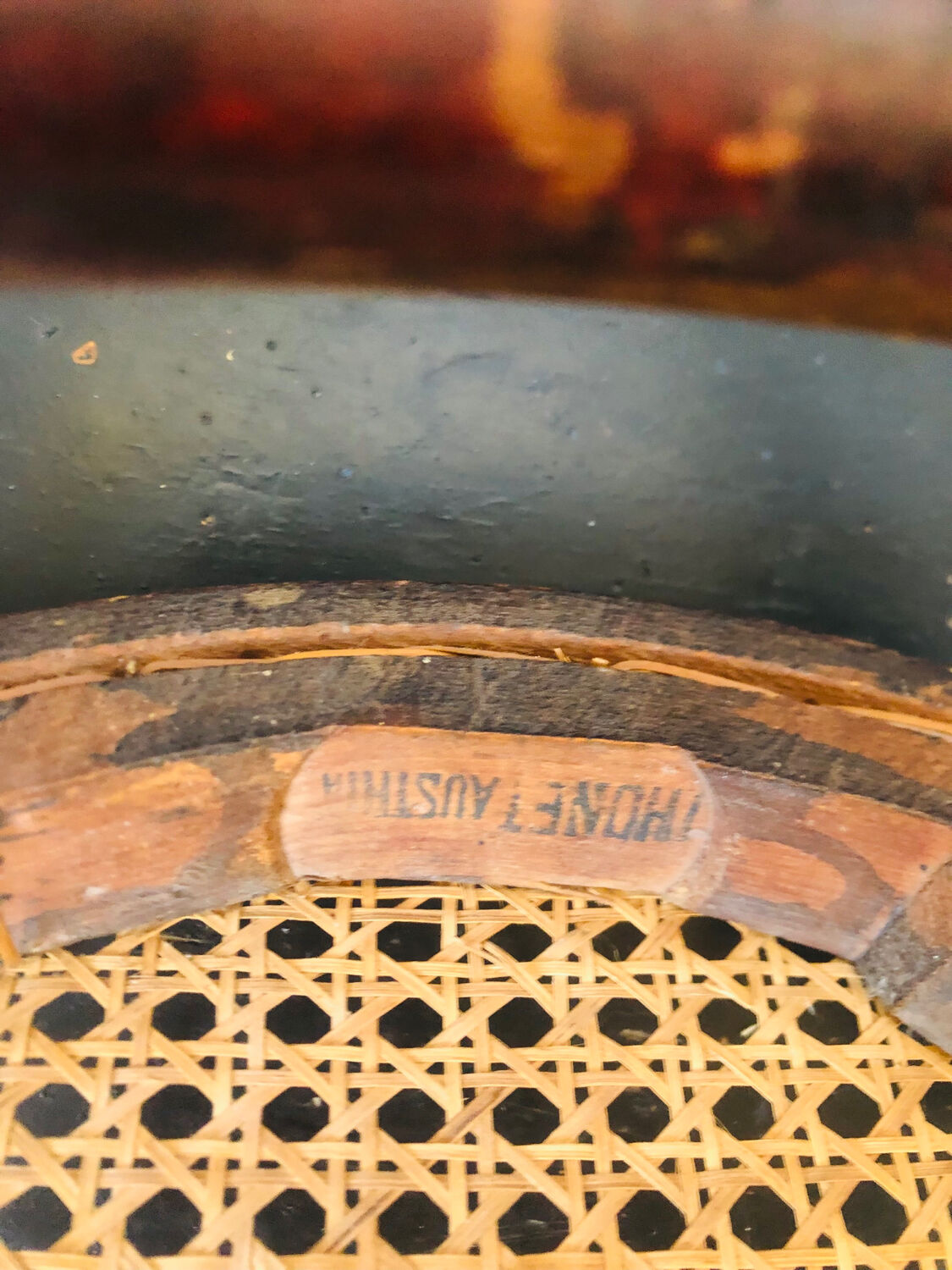 Pair of bistro chairs signed Thonet