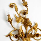 XL 1960s Italian gold-plated wall lamp with four sockets | heigh 80ccm