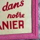 Advertising poster on framed panel "Shopping cart" vintage 1960