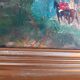 Oil painting, horseback riding in the forest