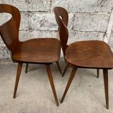 Series of 4 baumann chairs vintage rustic ant from the 1960s