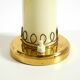 A beautiful, rare 1950s brass table lamp with one opal glass shade adorned