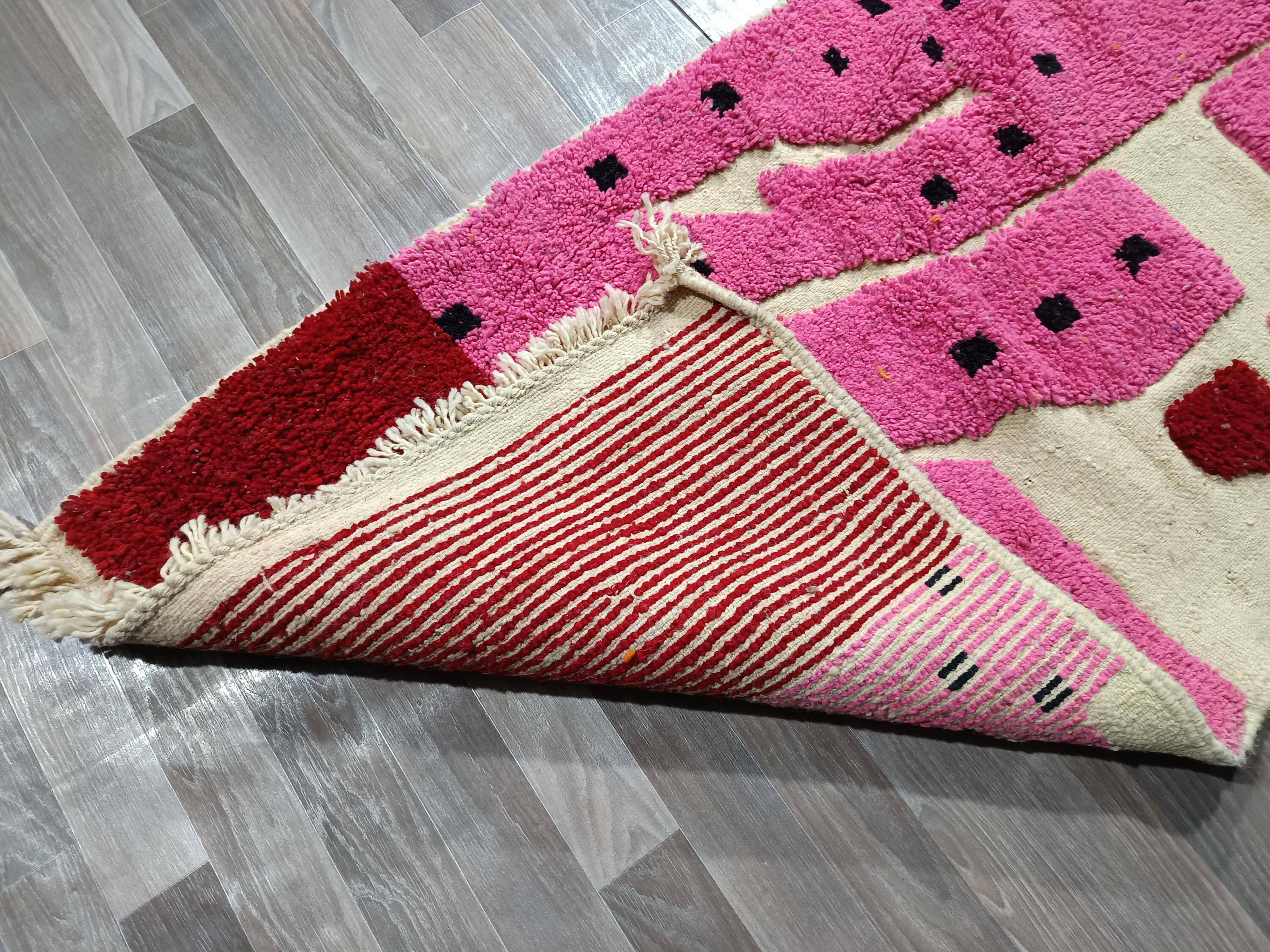 Handmade Moroccan rug pure wool 3x2 m