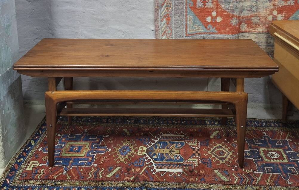 Metamorphic dining / coffee table in teak by Kai Kristiansen, Denmark 1960s