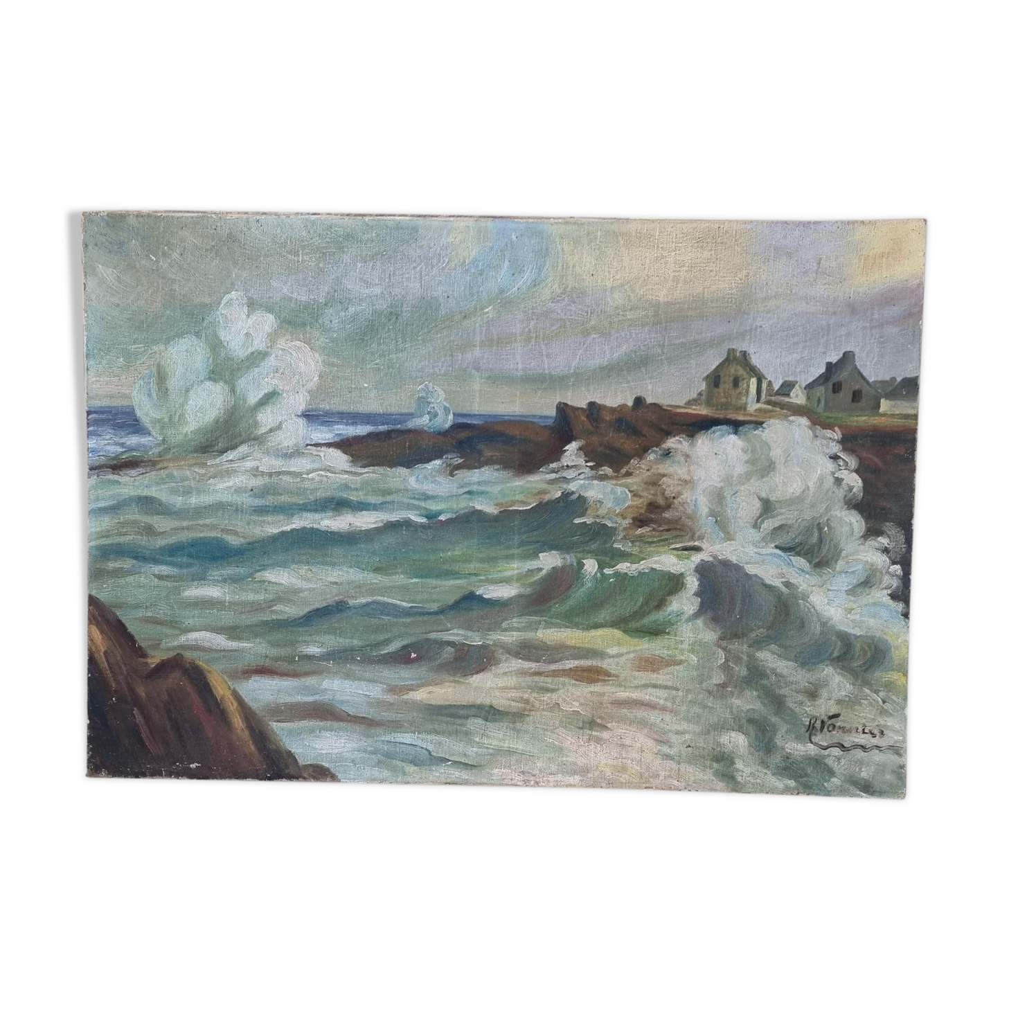 Oil painting Breton Landscape, Sea Landscape