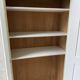 Vintage Parisian wardrobe, pale yellow lacquer, one door, three shelves, one drawer