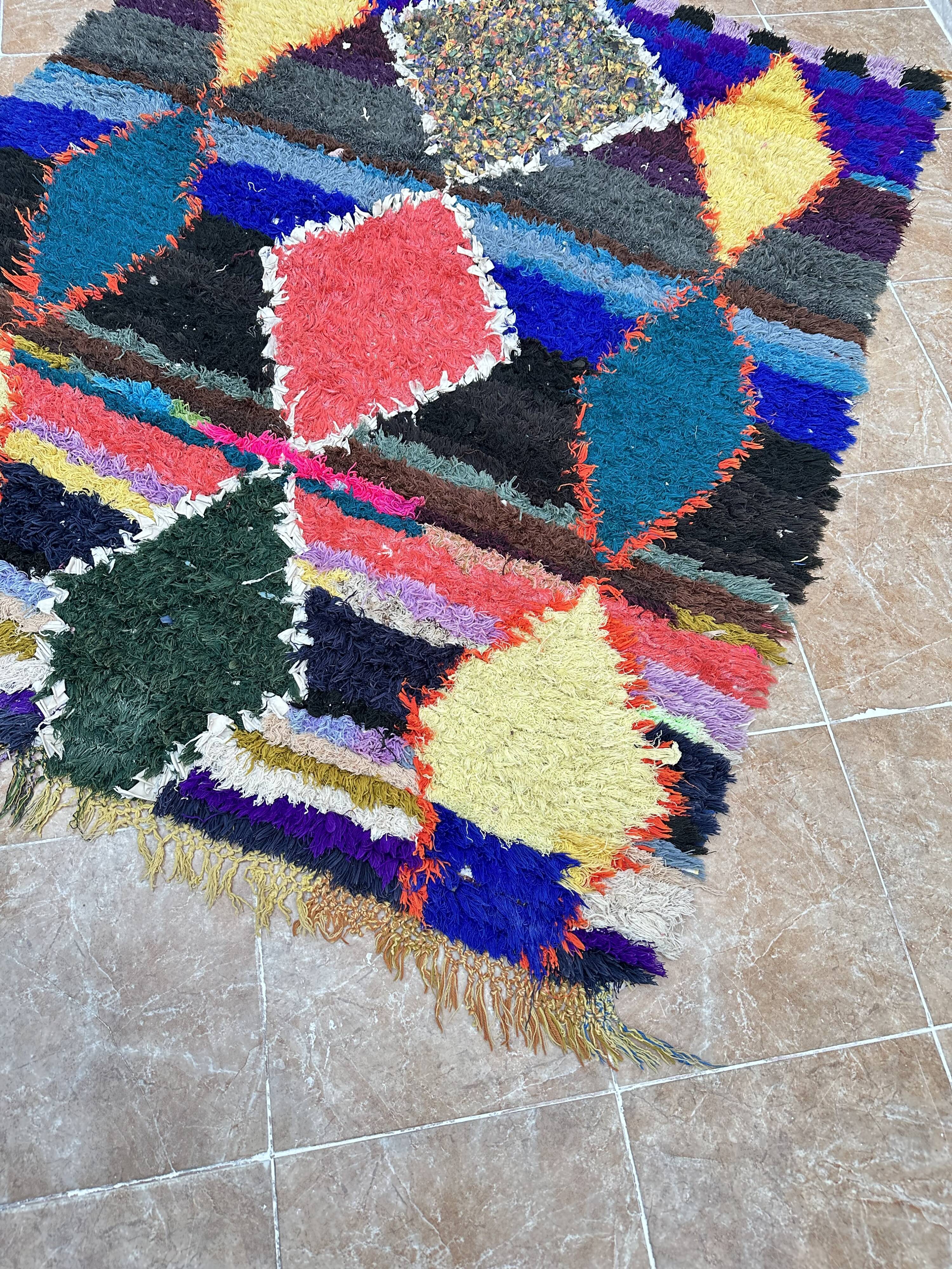Boucherouite rug | Moroccan rug | Eclectic rug | Moroccan rug