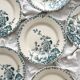 6 flat ironstone plates "Hollyhock" Gien