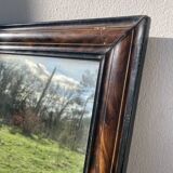 Classic wooden rectangular mirror