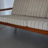 Teak and wool sofa by Juul Kristensen, mid-20th century