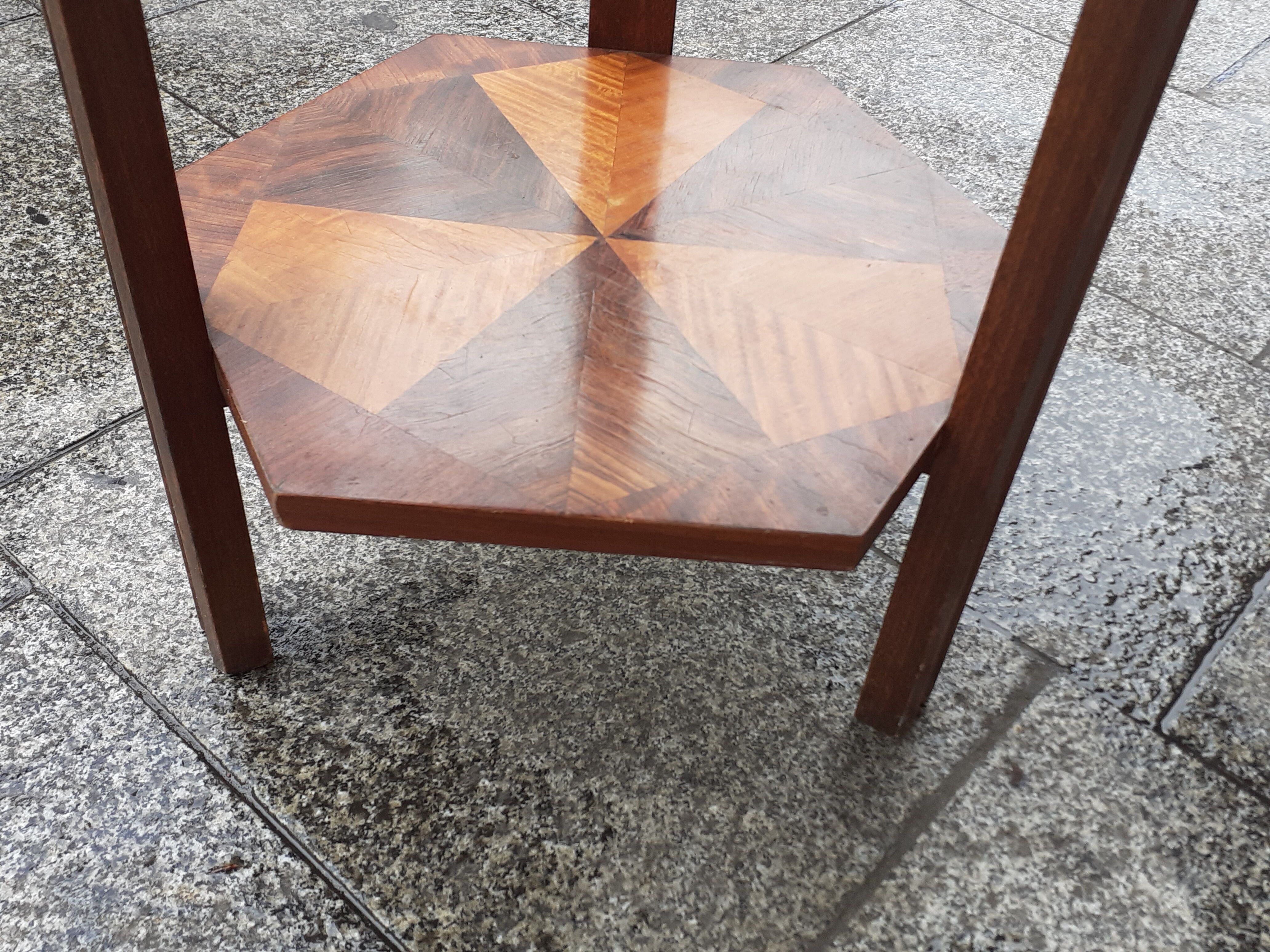 Gueridon old marquetry table old art deco vintage