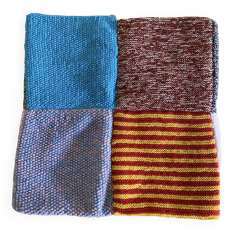 Plaid patchwork en laine carré