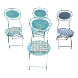 Wrought iron folding garden chairs