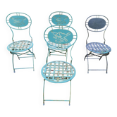 Chaises pliantes de jardin en fer forgé