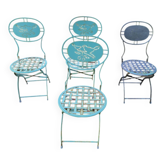 Chaises pliantes de jardin en fer forgé