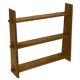 Vintage wooden wall shelve rack bookshelf in pinewood minimalist design