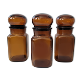 Trio bottles brown round cap