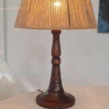 Turned wood lamp circa 1950