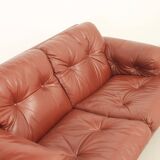 Coronado two-seater sofa by Tobia Scarpa in cognac leather, 1969