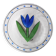 Kosta Boda Glass Plate: Vintage Blue Tulip Design by Ulrica Hydman Vallien