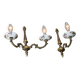 Mid-Century Italian Brass and Ceramic Sconce, set of 2