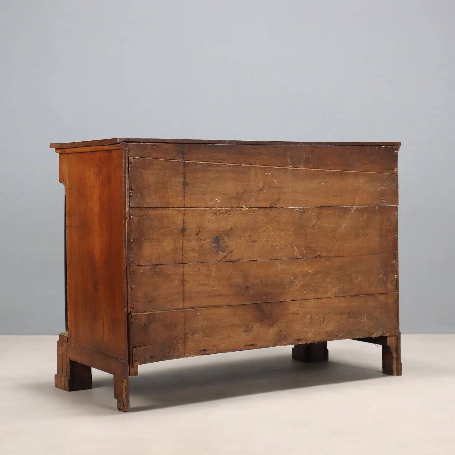 Ancient Empire commode in walnut and bronze, Italy, 19th century.