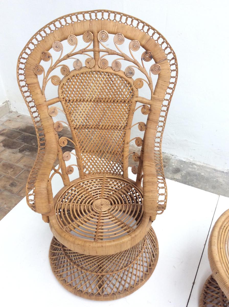 Emmanuelle vintage s 1970 Indonesia rattan chair