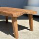 Coffee table in blond teak quadripod